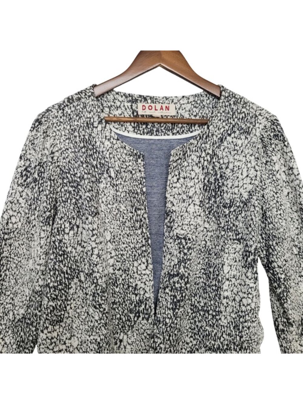 Anthropologie Dolan Eva Marbled Cropped Jacket Womens Size M Black & White - Picture 3 of 6